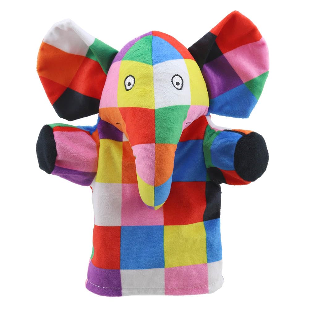 The Puppet Company My First Elmer Elephant Hand Puppet - Mini Plush Character for Children – Interactive Nursery Rhyme Toy for Storytelling, Learning, Imagination, Roleplay and Fun Games