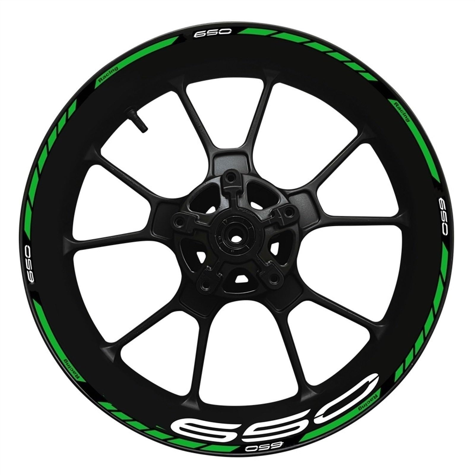 Stickers Motorcycle Wheel Stickers Reflective Rim Motorbike Waterproof Decals for Kawasaki Z650 Z 650(Style 8)