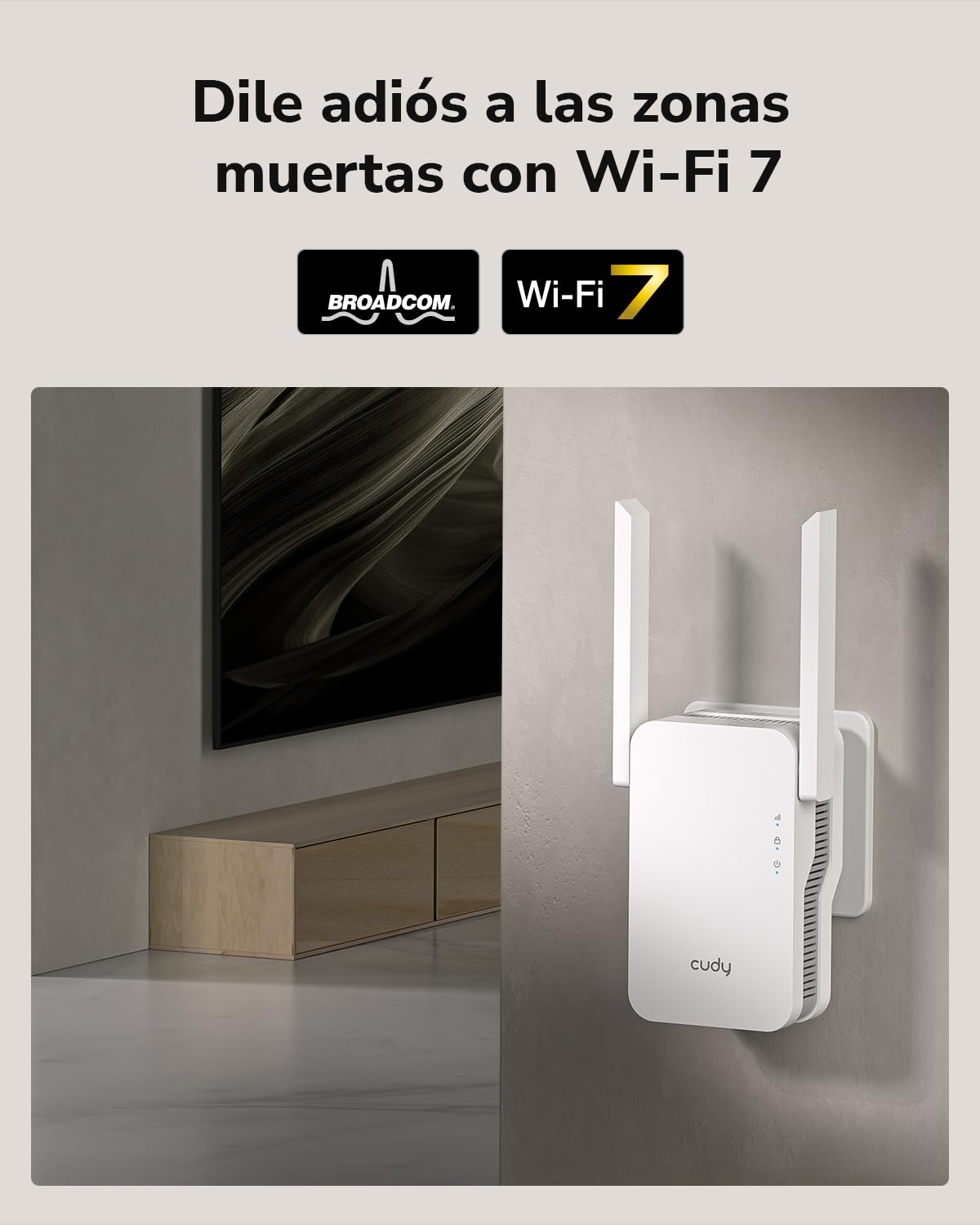 Cudy BE3600 - Amplificador de señal repetidor Wi-Fi 7 de doble banda con puerto Gigabit Ethernet, punto de acceso, configuración de aplicación, malla y soporte de aplicación, RE3600