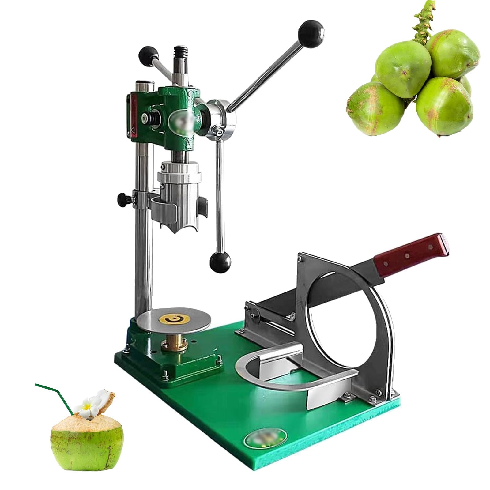Kokosnussöffner-Maschine, zartes Kokosnuss-Schälwerkzeug, 304 Edelstahl, verstellbarer Blockierkreis, Lochmacher für Küche, Bar, Zuhause
