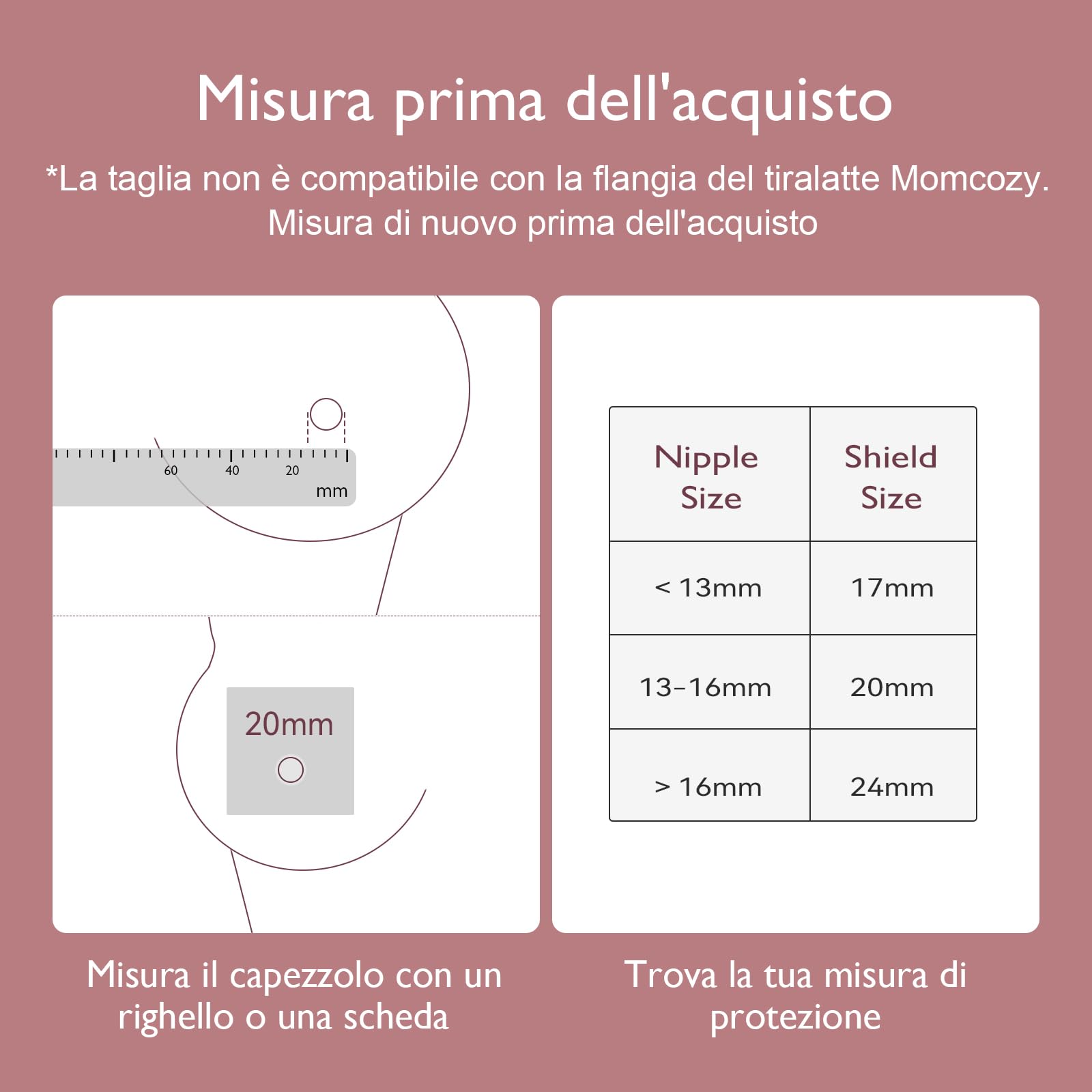 Momcozy Scudi per capezzoli, 100% silicone alimentare, ultra sottile e super morbido, realizzato senza BPA/BPS per difficoltà di allattamento, 20 mm