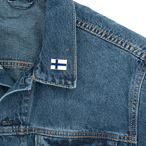 Image of Desert Cactus Finland Flag Lapel Pin FIN Finland Made of Metal for Formal Wear, Bag and Hat Jewelry, and Tie Tack