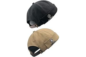 jerague Adjustable Leather Buckle Casual Bump Cap Beanie