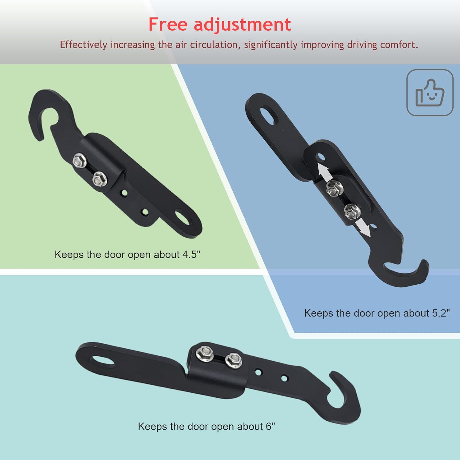 Adjustable Easy Door Latches Booster Vent Extender for UTV Polaris RZR XP / XP4 1000 2014-2023, RZR XP Turbo/Turbo S, RZR 900 (4.5-6 inch)