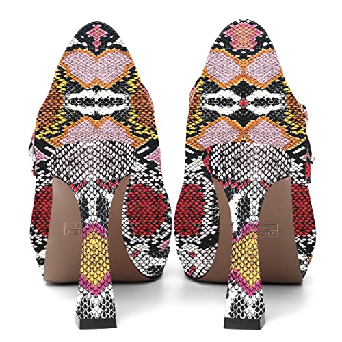 ROSERWISH Womens Platform Wedding Buckle Ankle Strap Pointed Toe Sexy Patent Party Stiletto High Heel Pumps Dress Shoes 4 Inch4