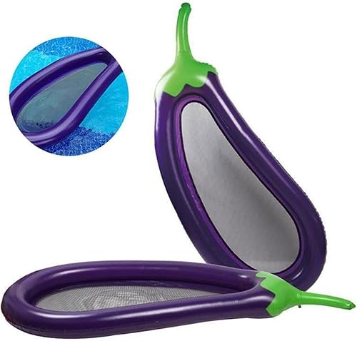 Miniatura 2 de VATTEA Swimming Pool Floats Summer Swimming Pool Floating Inflatable Eggplant Mattress Swimming Ring Circle Island Cool Water Party Toy