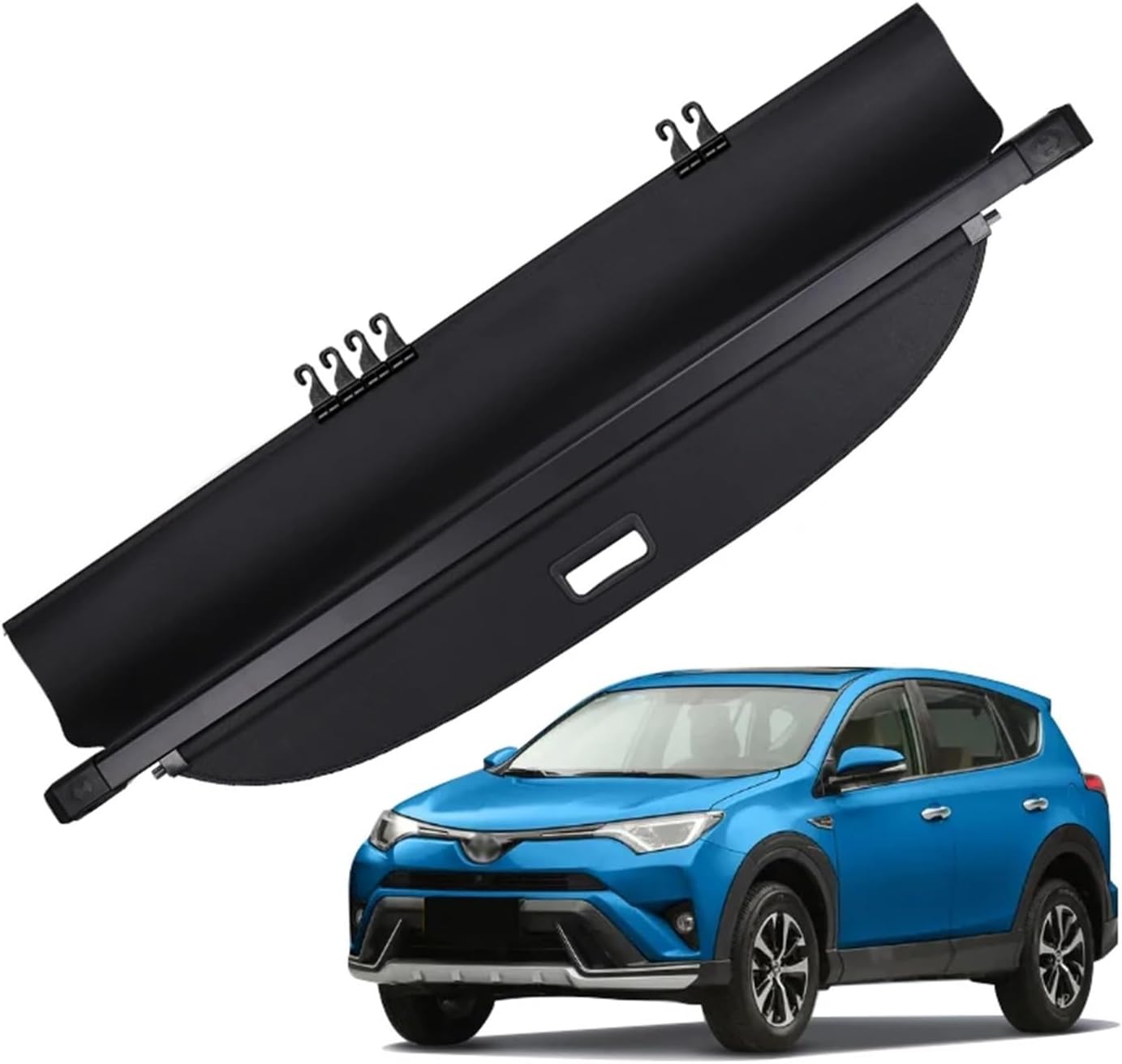 Compatible with Toyota Rav4 2013-2018 Retractable Trunk Cargo Cover Parcel Rack Anti-Peeping Shield Privacy Auto Interior Accessories(Leather)