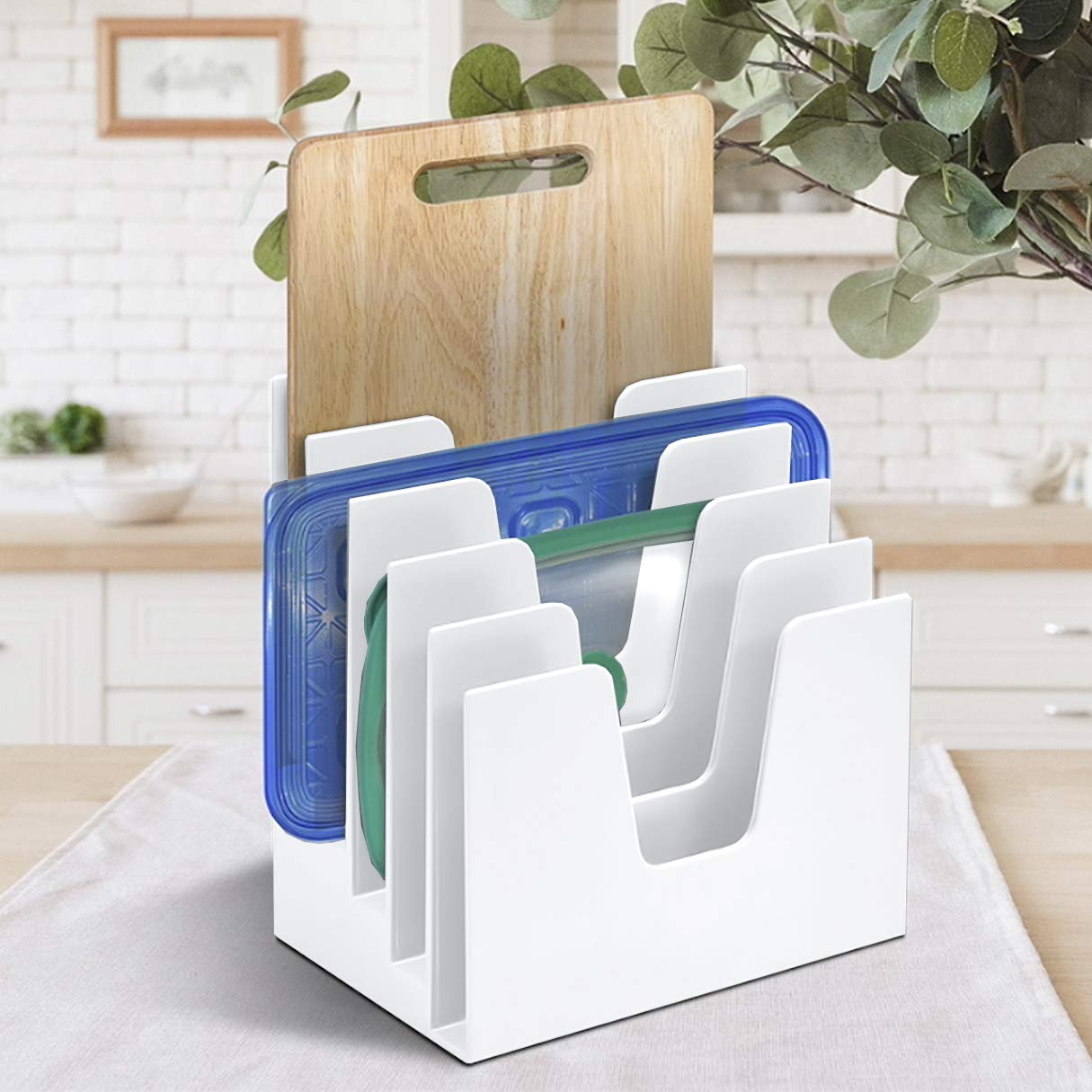 Acrimet Trieur à 5 Compartiments Inclinés, Organiseur de Courrier, Dossiers, Lettres, pour Bureau - Rangement de Bureau (Plastique) (Couleur Blanc)