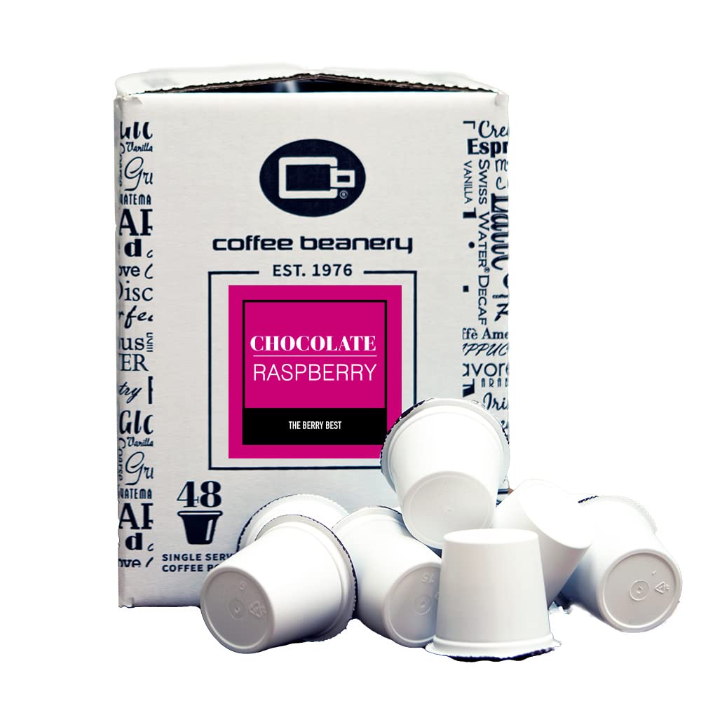 Chocolate Raspberry Coffee Pods by Coffee Beanery | 48ct Bulk Medium Roast Arbica Coffee