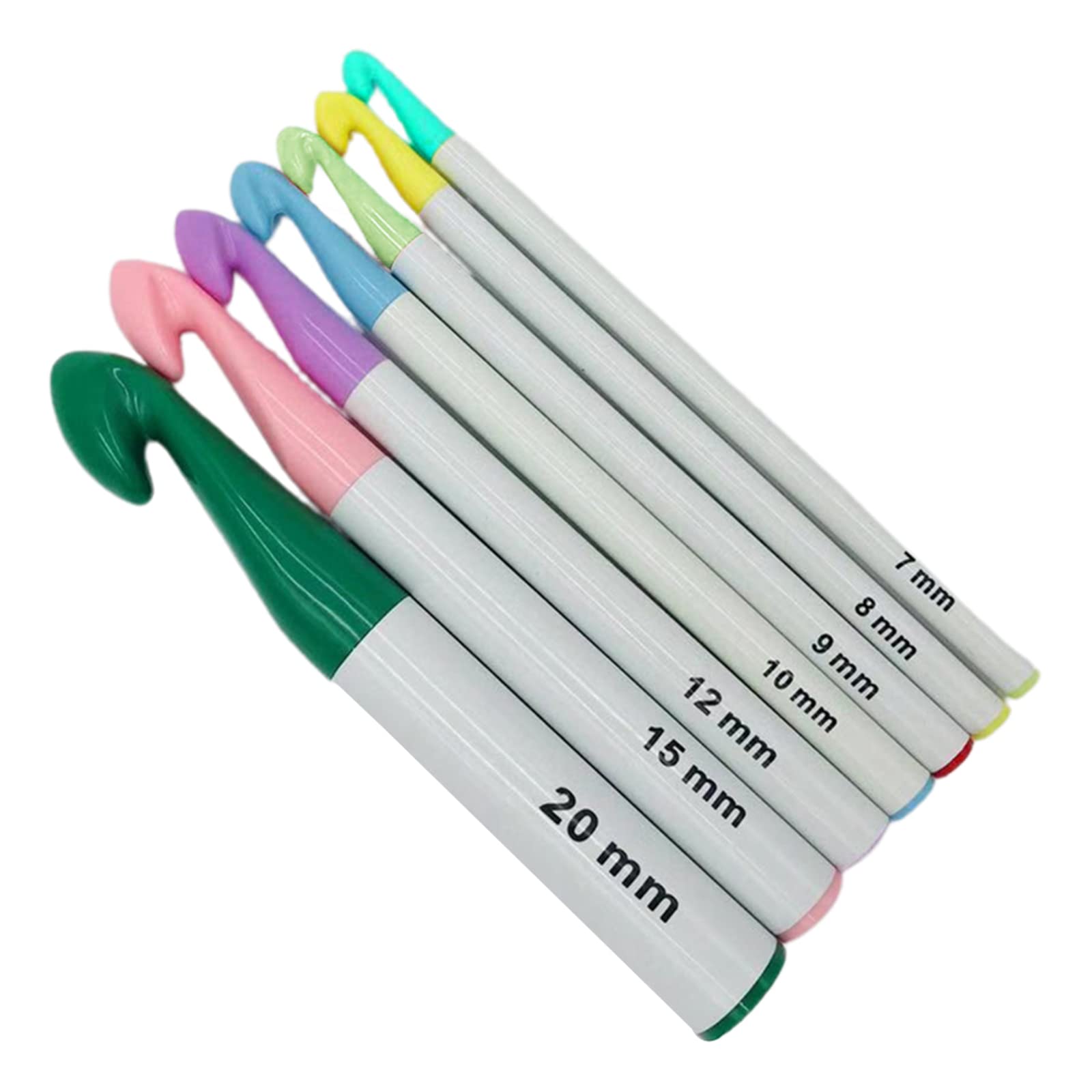 Tsophreniq 7pcs Huge Crochet Hook Set 7mm-20mm Colorful Knitting Needle Sewing Tool Yarn Weave Sewing Tools