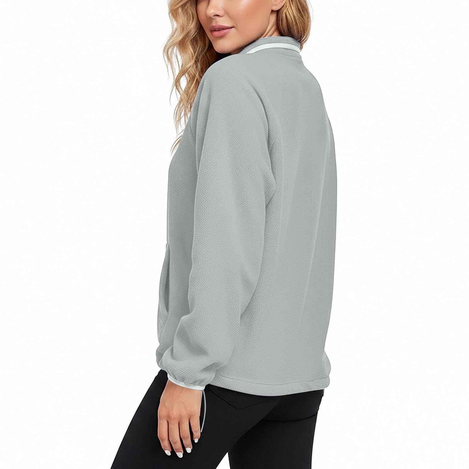 Fleecepullover Damen Warm Winterpullover Sweatshirt Basic Pullover