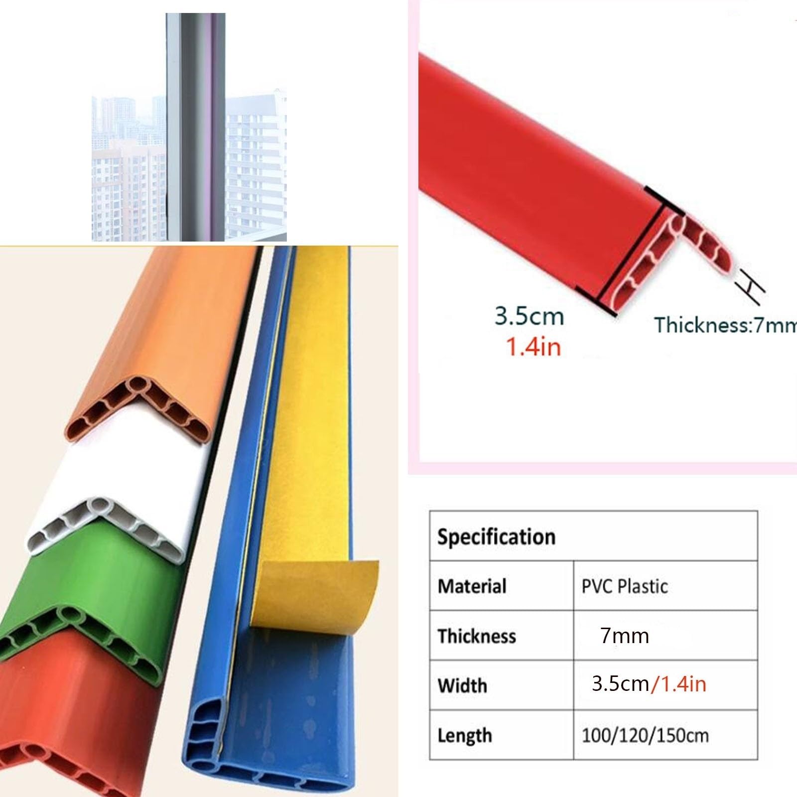 Protectores de Esquina de Pvc para Paredes, Protectores de Borde de Parachoques Auto-Adhesivos para Papel de Pared de Azulejos de Cerámica, Tiras de Borde de Armario, Pelar y Pegar 1 1.2 1.5m Largo (