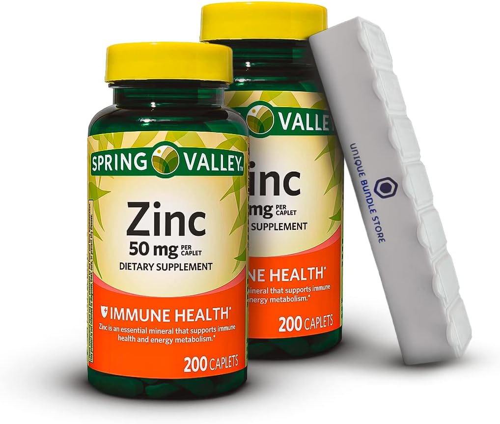 Spring Valley, Zinc 50mg, Zinc Caplets Dietary Supplement
