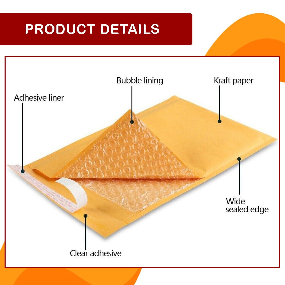 400pcs #1 Poly Bubble Mailers 7.25x11" - Padded Shipping Envelopes For Small Items