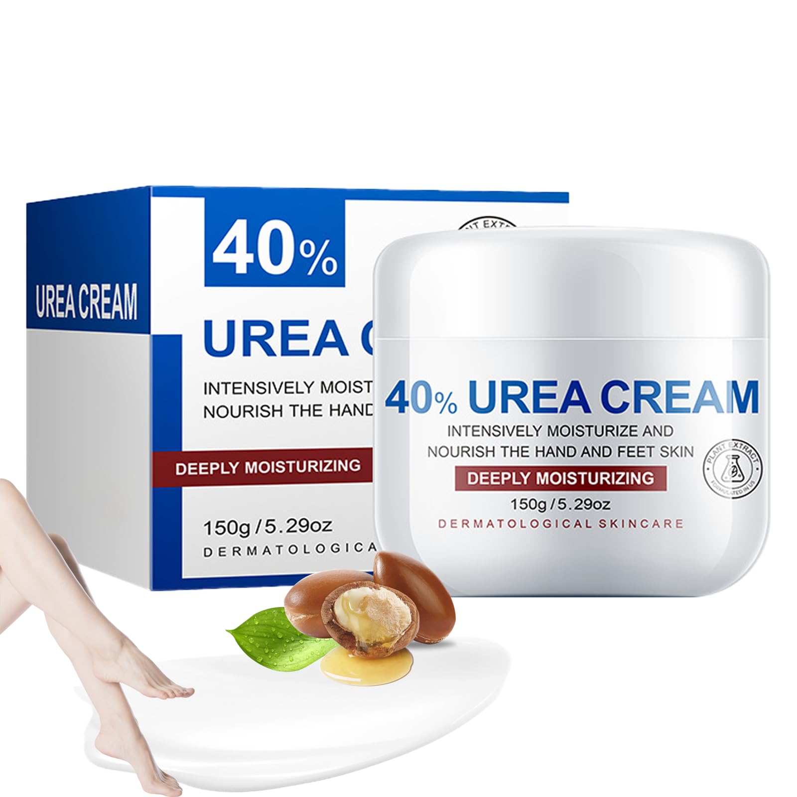 Crema Urea 40% per Piedi,Talloni,Mani e Gomiti,150g Crema Riparatrice per Pelle Secca e Screpolata,Anti Calli,Idratante Intensa per Talloni Screpolati e Piedi Molto Secchi