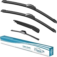 Vista 6 de VTOGOI - Limpiaparabrisas prémium de goma natural con gancho en J, calidad de fabricante original, de 24 + 19 pulgadas, para todas las estaciones