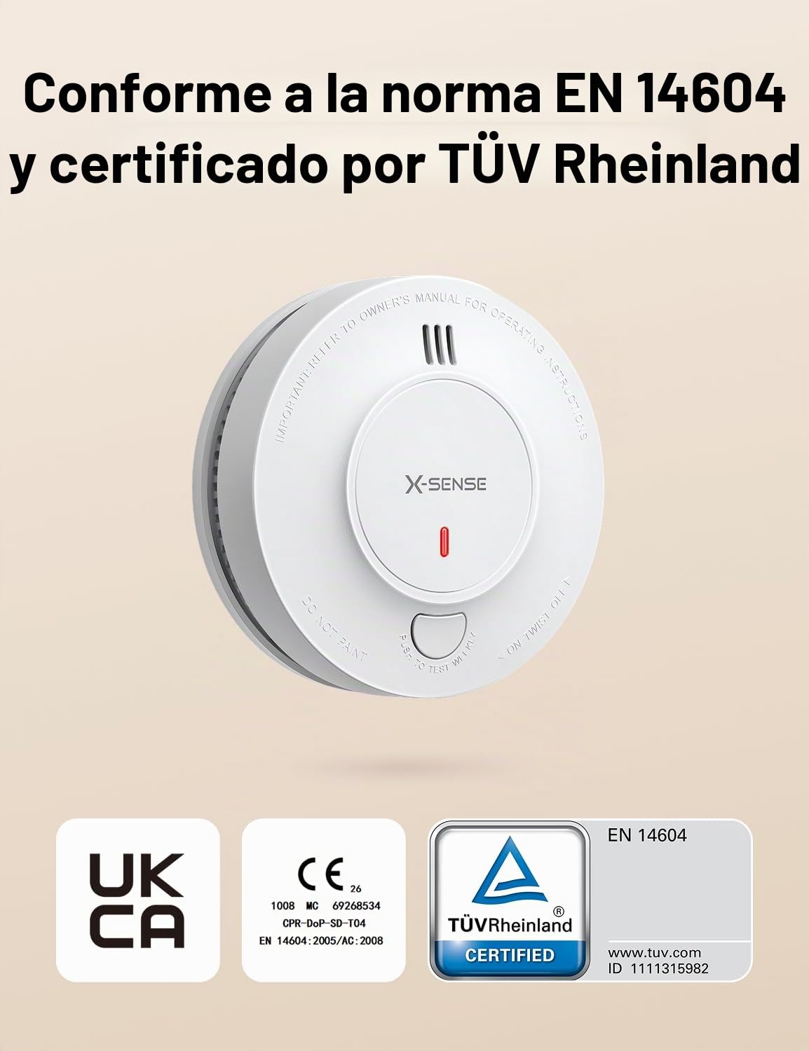 X-Sense Smart SD19-MN31 SD19-MN31 - Detector de humo inalámbrico con batería de 10 años y estación base SBS50, detector de humo fotoeléctrico