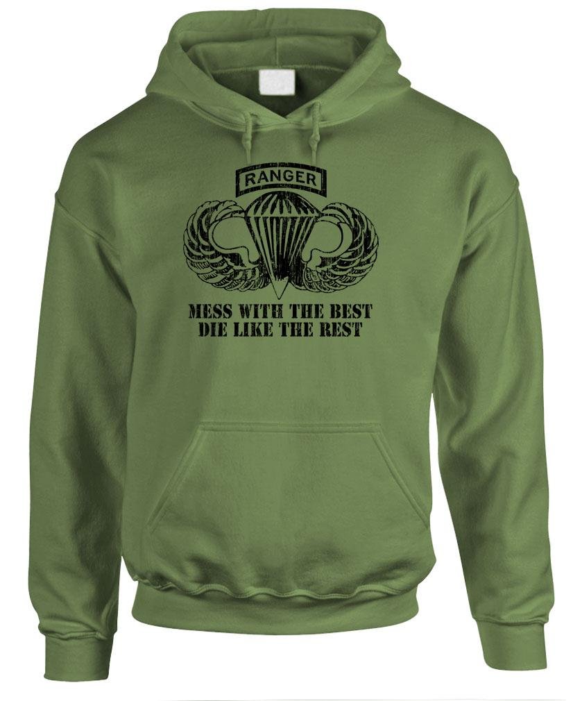 AIRBORNE RANGER - army special forces fight - Mens Pullover Hoodie Large Military