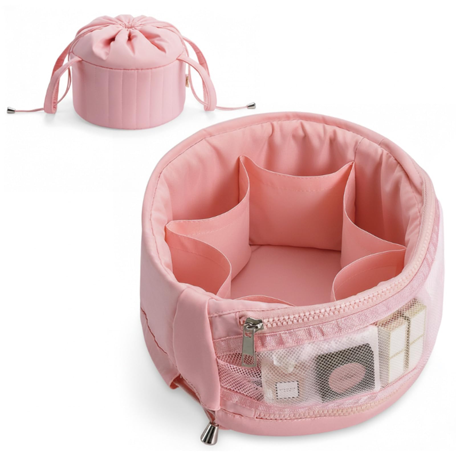 Vavabox Make-up-Taschen Organizer – Große Reise-Toilettentasche mit Reißverschlussfächern, Luxus Stepp Kosmetiktasche für Damen | Tragbare Beauty Case, Perfekt für Urlaub, Arbeit, Geschenk
