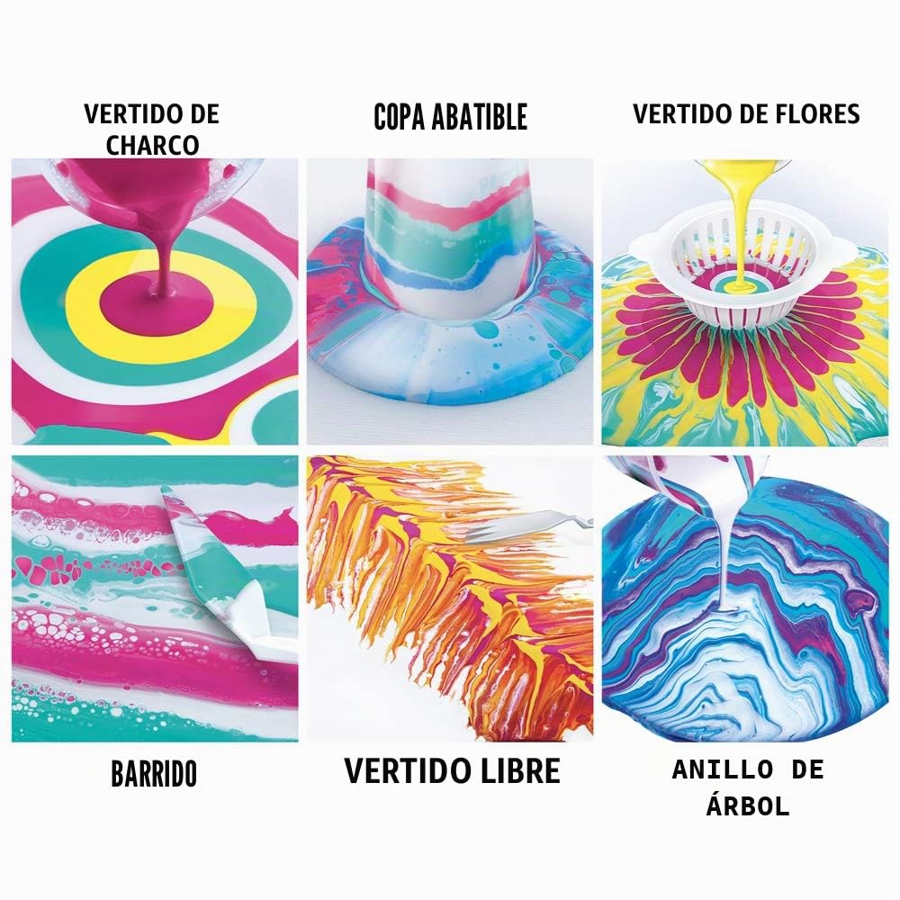 Canal Toys- Estudio Pintura Pouring, Multicolor, Ensemble de 29 pièces (Art 001), a partir de 6 años de edad.