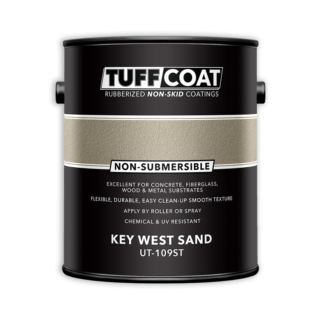 Tuff Coat UT-109ST Key West Sand: Smooth Texture, Non-Submersible, Water-Based, Rubberized Non-Skid Coating