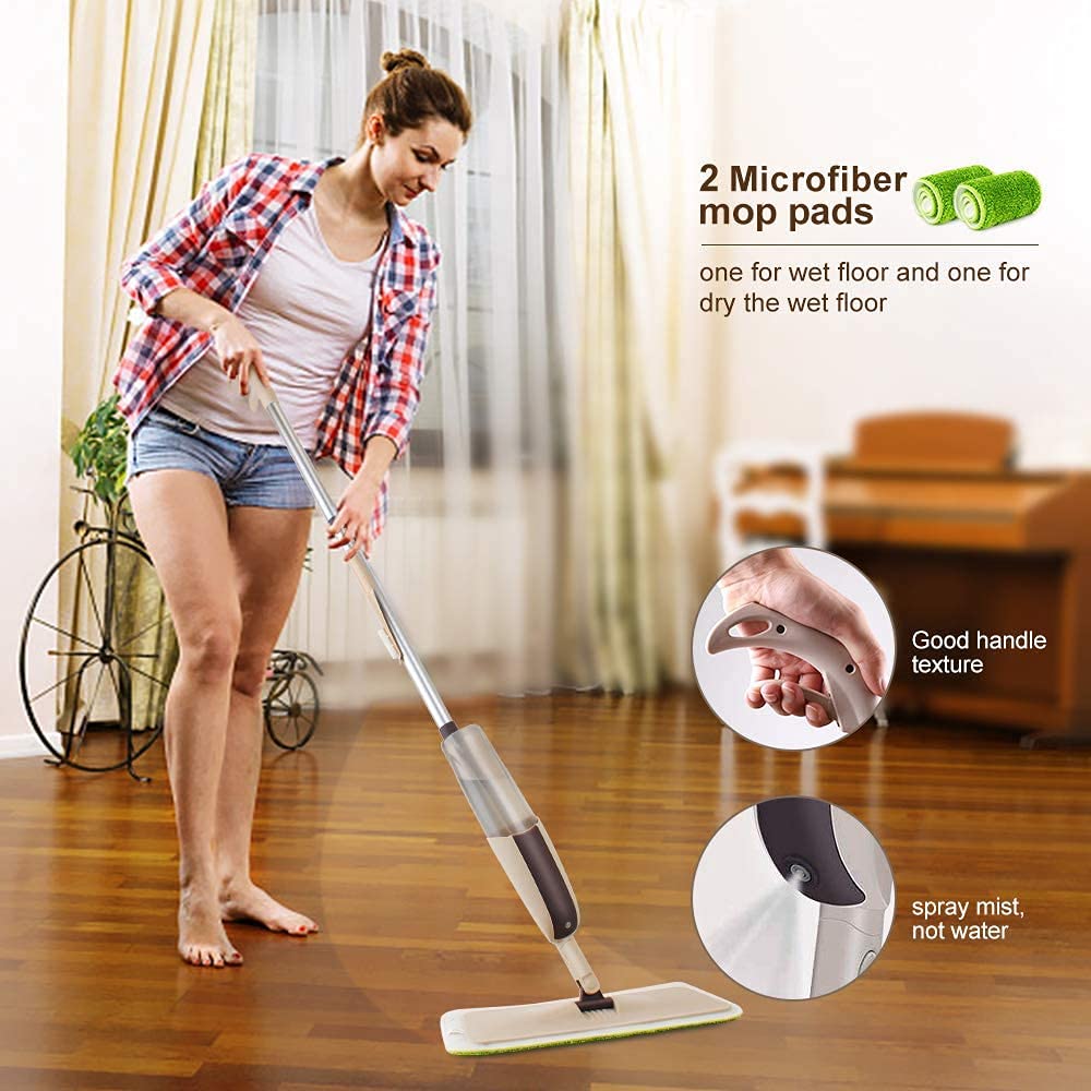 fregona Spray MOP Limpieza Herramienta de Limpieza for el hogar MOPS 360 ° Lavado de Piso Cocina Baldosas Pisos Microfibra Mojo pulverizador MOP mop (Color : Spray Mop with 2pcs Pads)