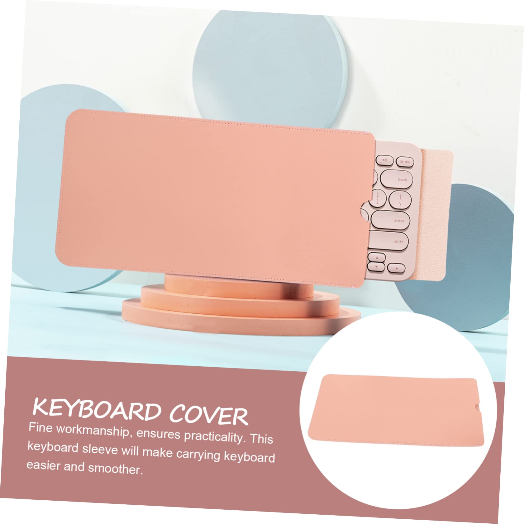 HOMSFOU Keyboard Sleeve for Keyboard Lightweight Leather Storage Pouch Protective Case Against Scratches and Splashes