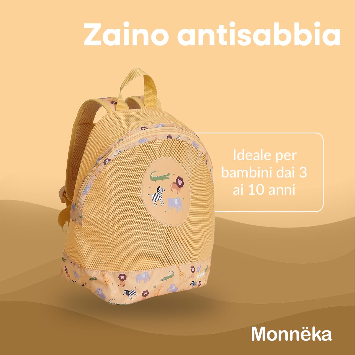 Zaino antisabbia | leggero e traspirante | asciugatura rapida | spallacci regolabili e imbottiti, perfetto per asciugamani e giocattoli da spiaggia
