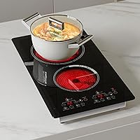 Vista 1 de 2000W 12 pulgadas dos quemadores estufa eléctrica quemador superior estufas eléctricas de cocina vidrio superior parachoques eléctrico 2 quemadores