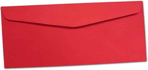 Sobres rojos brillantes para fiestas, tamaño #10, paquete de 25