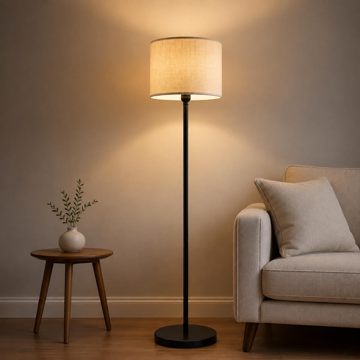 THE GRANDEUR Floor Lamp for Living Room Decoration, Decorative Metal Floor Lamp Standing Home Decoration Floor Jute Lamp Shade Reading for Bedroom, Office, Home Decor, Kitchen-picture-17