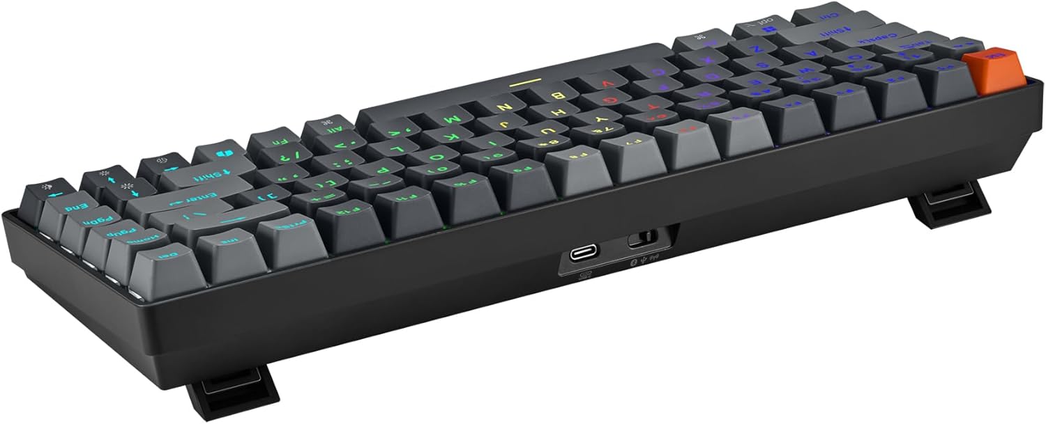 ADESSO EasyTouch 1000 Wired/Wireless/Bluetooth Multi-OS Illuminated Mechanical VIA Mini Keyboard with Copilot Ai Hotkey