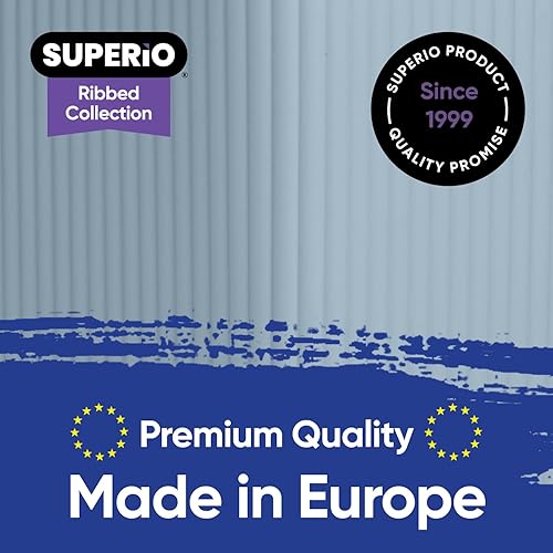 Miniatura 3 de Superio Ribbed Collection - Canastas organizadoras de plástico decorativas abiertas para el hogar, grandes cajas azules (1 unidad) para organizar