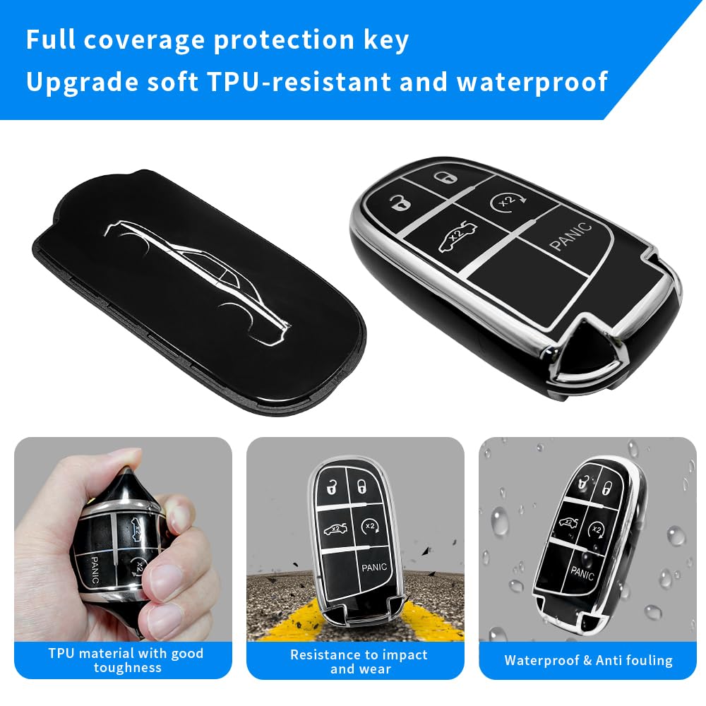 キーホルダー Challenger KEY CARD HOLDER Amazon.com: DECALEPIC for Dodge Challenger Charger Key fob Badges