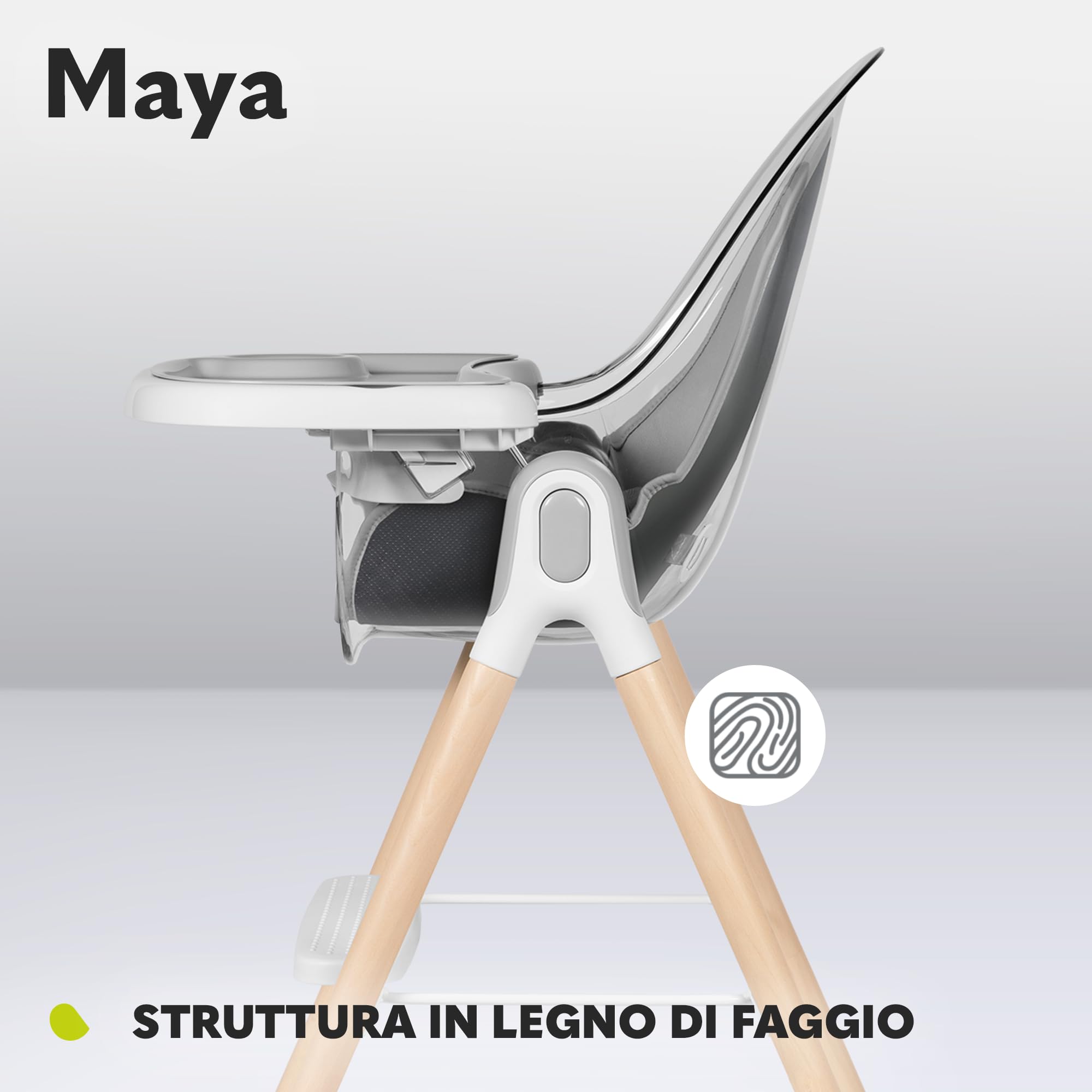 LIONELO Maya Seggiolone Pappa Evolutivo 2 in 1 da 6 a 36 Mesi | Fino a 15 kg, Seduta Reclinabile, Vassoio Rimovibile, Cinture di Sicurezza, Gambe Antiscivolo, Facile da Pulire