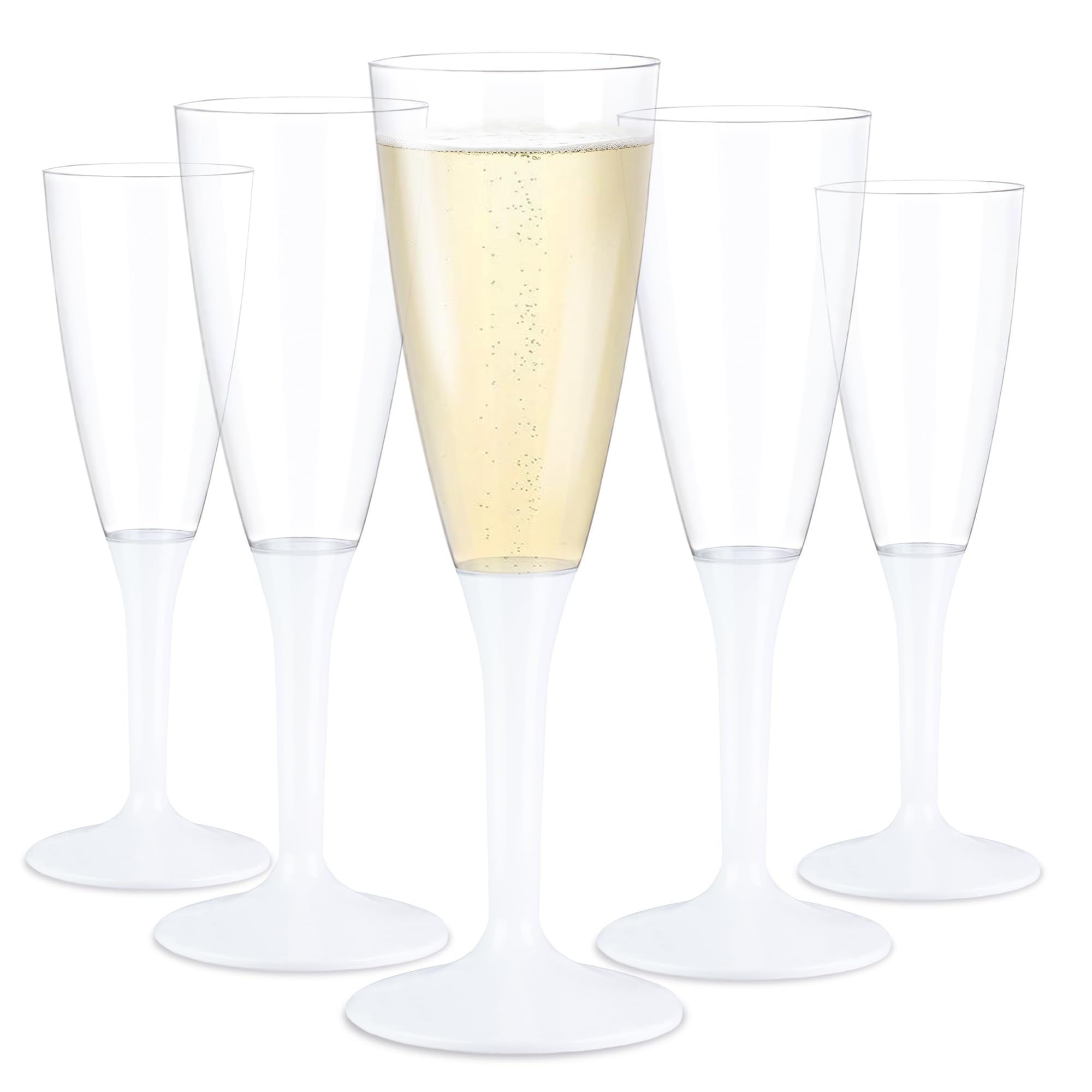 Lot 60 Flûtes à Champagne Plastique Réutilisables 100ml Rose - TUNDRA
