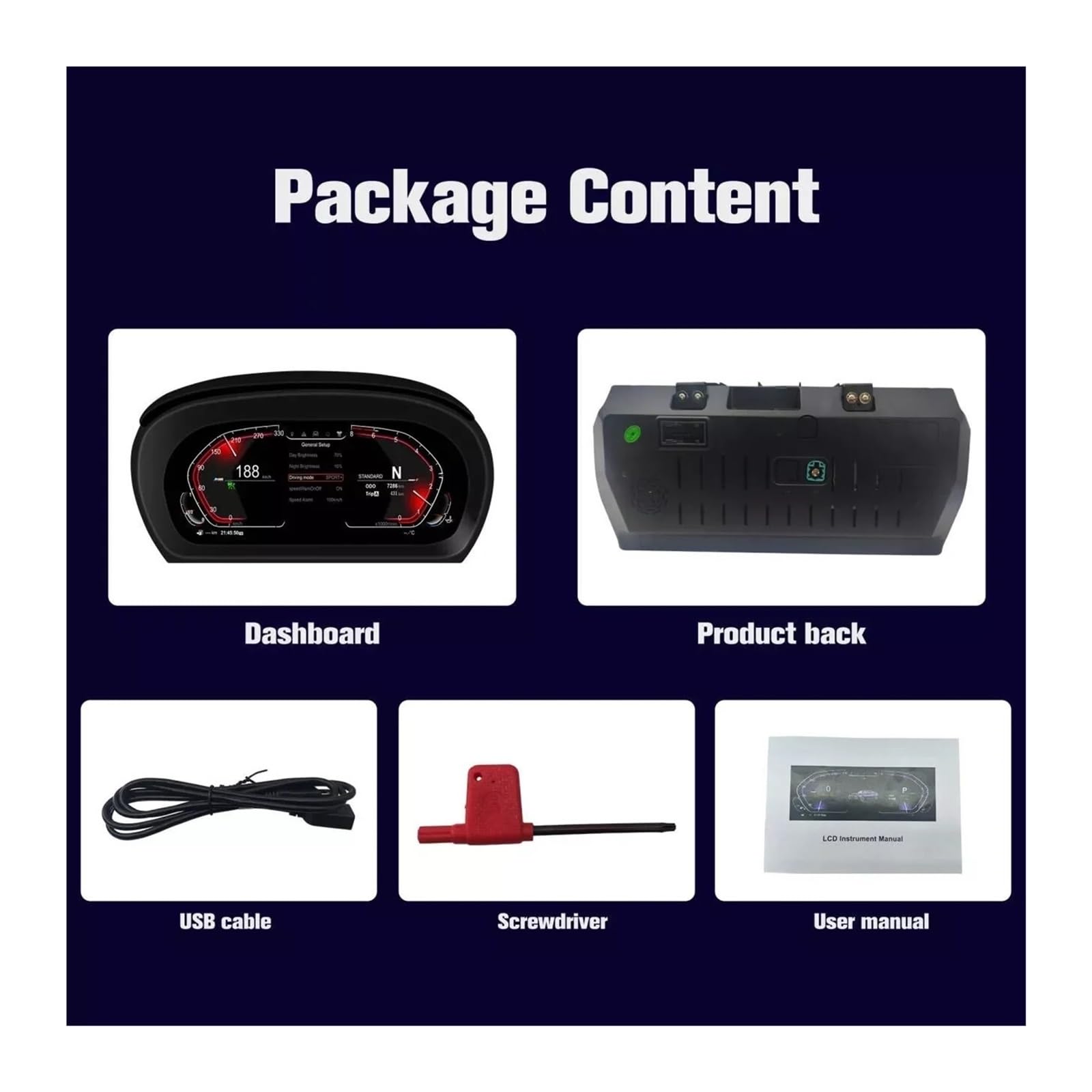 Cuadro de instrumentos digital compatible con BMW Serie 3 E90 E91 E92 E93 (2005-2012) Cuadro de instrumentos Virtual Cockpit, contador, velocímetro