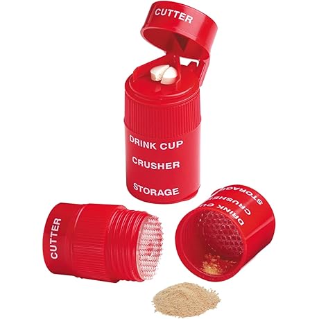 EZY DOSE 3 Compartment Pill Crusher, Cutter and Grinder | Cut Pills,...