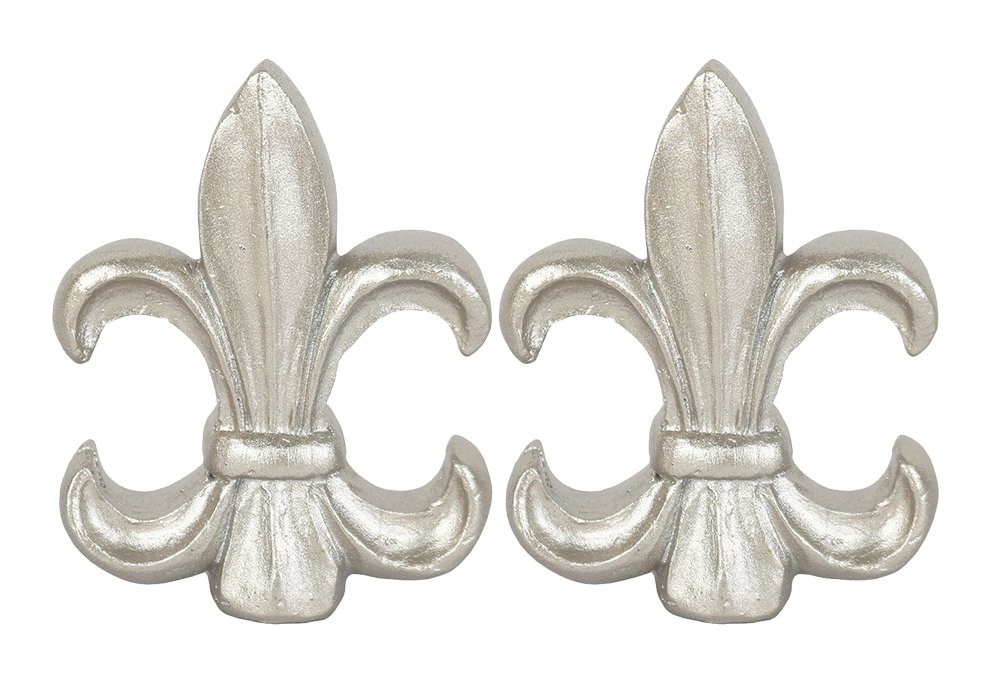 Urbanest Set of 2 Fleur de Lis Lamp Finials, 2 3/8-inch Tall, Pewter