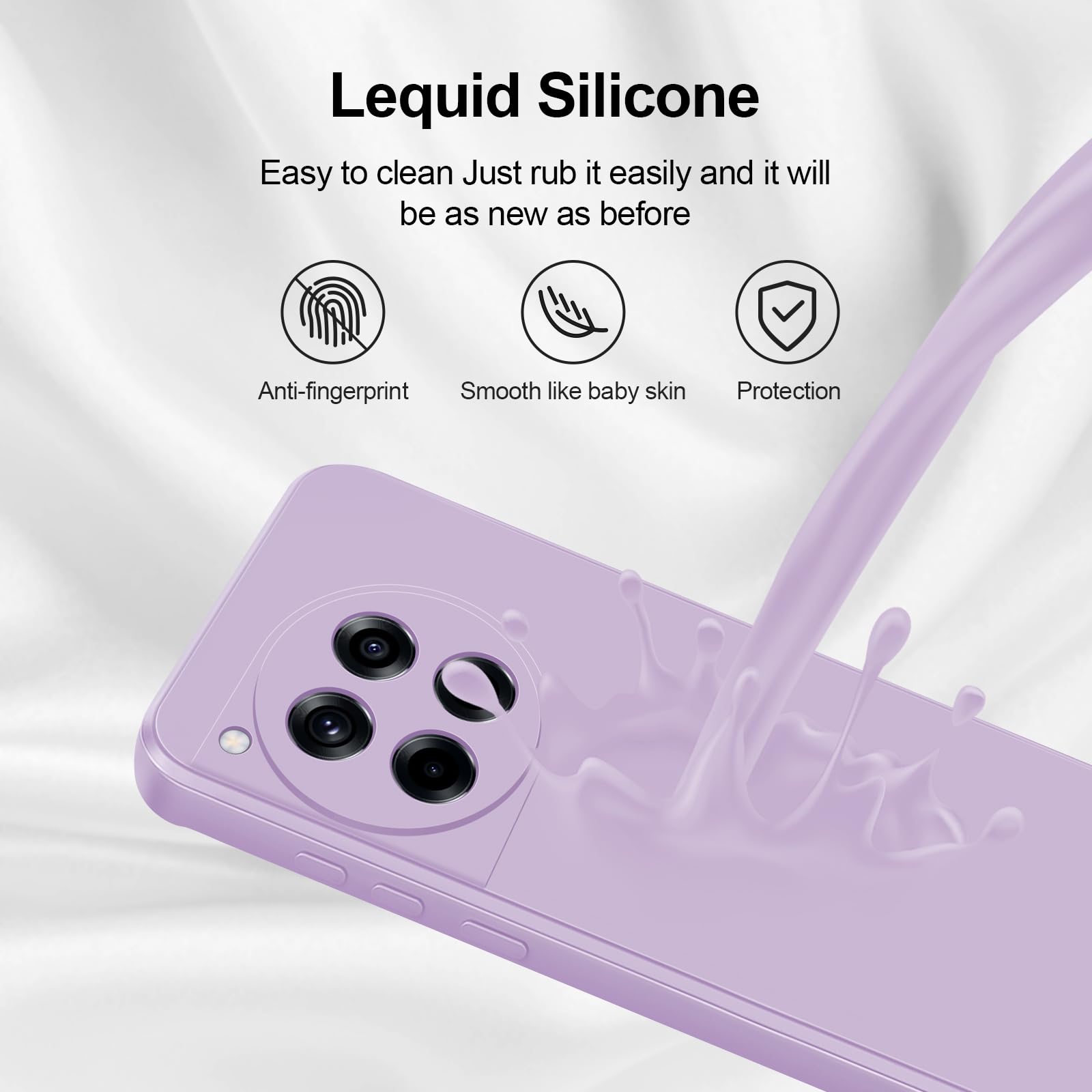GiiYoon Case Compatible with Oneplus 12R, Silky-Soft Touch Full-Body Protective Phone Silicone Case - Image 4