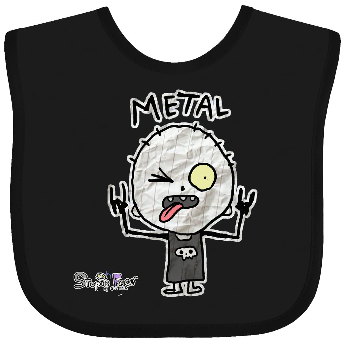inktastic Metal Face Baby Bib - Gus Fink Studios