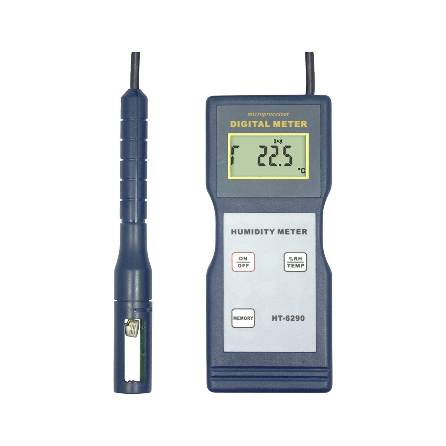 MeterTo HT-6290 Humidity & Temperaturer Meter External Probe 10~95% RH -10~60ºC(14~140ºF) for Workshops, Offices, Plantes, Libraries, Laboratories and Warehouses