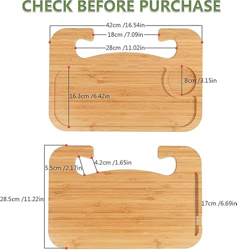Bamboo Steering Wheel Tray | Well Made Car Seat Desk For Eating Food | Easy To Install & Works Well | Cleverfect (Bamboo, Universal) #TOP3