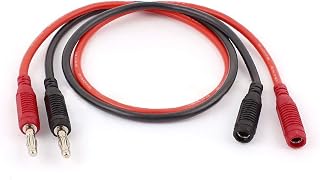 New Lon0167 2pçs 4mm Banana Macho para 4mm Soquete Banana Cabos de Carregamento de Teste 0,5M 13AWG(2pcs 4mm Bananenstecker auf 4mm Bananenbuchse Test Ladekabel 0.5M 13AWG)