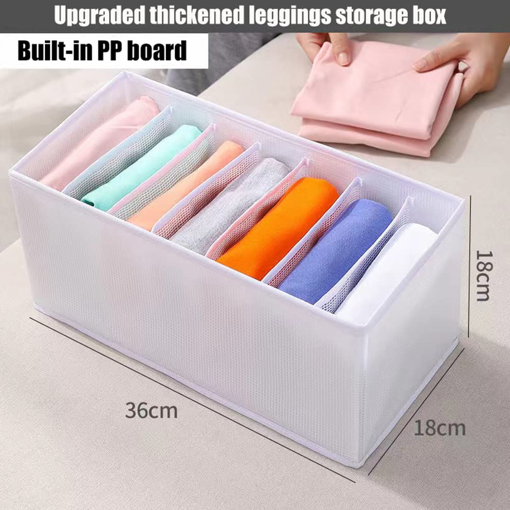 Garde-Robe Organisateur de vêtements pour tiroirs Organisateur de tiroir Lavable Respirant Jeans Compartiment Boîte de Rangement 7 grilles Pliable Mesh Tissu Boîte de séparation pour Chambre