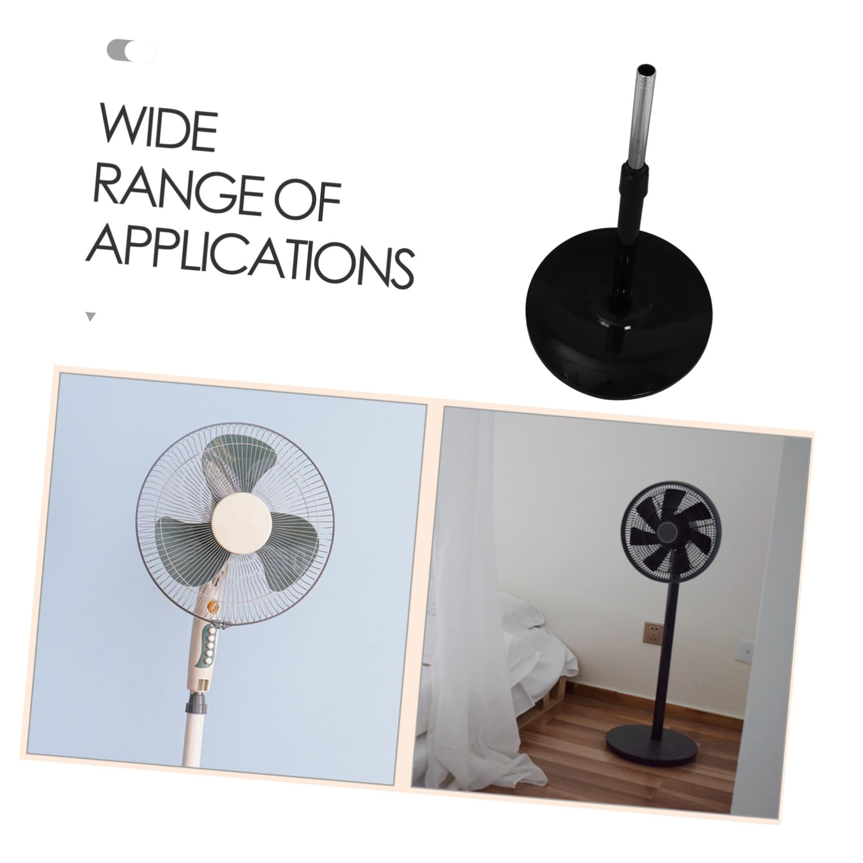 ABOOFAN Varilla de Soporte para Ventilador de Base de Chasis Resistente Accesorios para Ventilador Eléctrico Uso Salas de Estar Varilla Ajustable y Pedestal de Repuesto