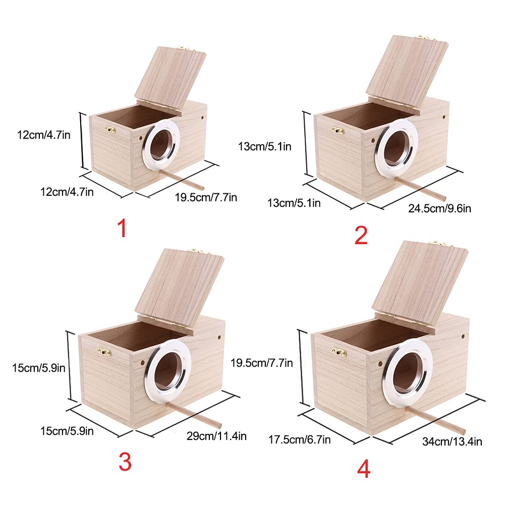 Bûten Home - Houten nestkast met aanpasbare opening (28/32 mm) - H22,5xL12xB12,5 cm Dankzij de