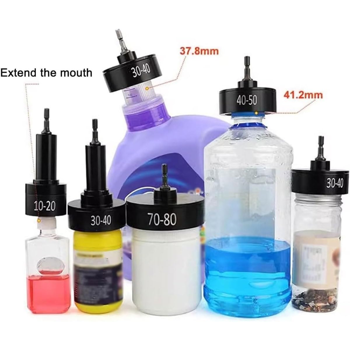 Tappatrice pneumatica, tappatrice a vite portatile con 6 teste di tappatura, velocità massima 2500 giri/min, strumento portatile di sigillatura del tappo di bottiglia per bottiglie di
