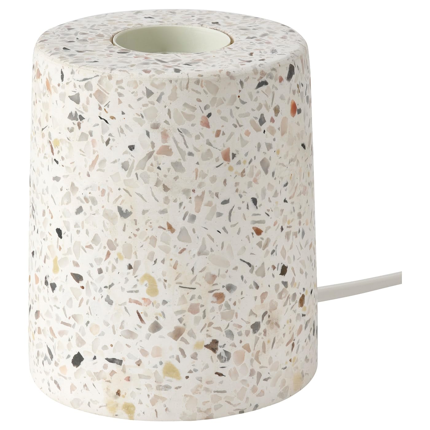 Ikea LERSKIFFER Bare Table Lamp Base, E27, White Terrazzo Effect, Concrete (UK Plug)