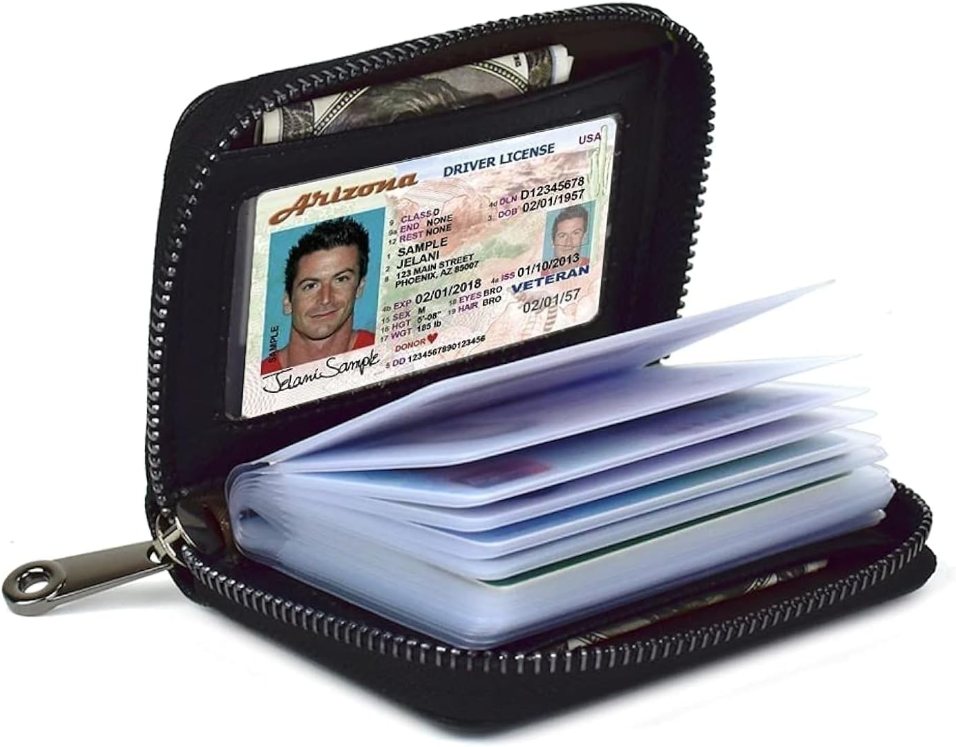 Card Holder for Women Men RFID Small Wallets Credit Card Case Money Organizers,20 Slots,Black